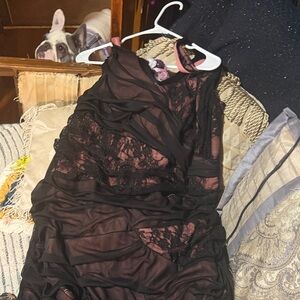 Black Lace Sheer Chemise Nightdress